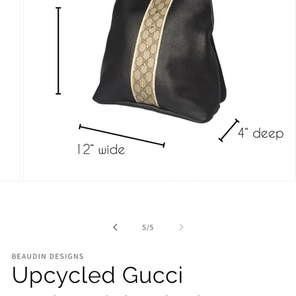 Gucci Black Leather Backpack with Monogram Stripe - Picture 8 of 9